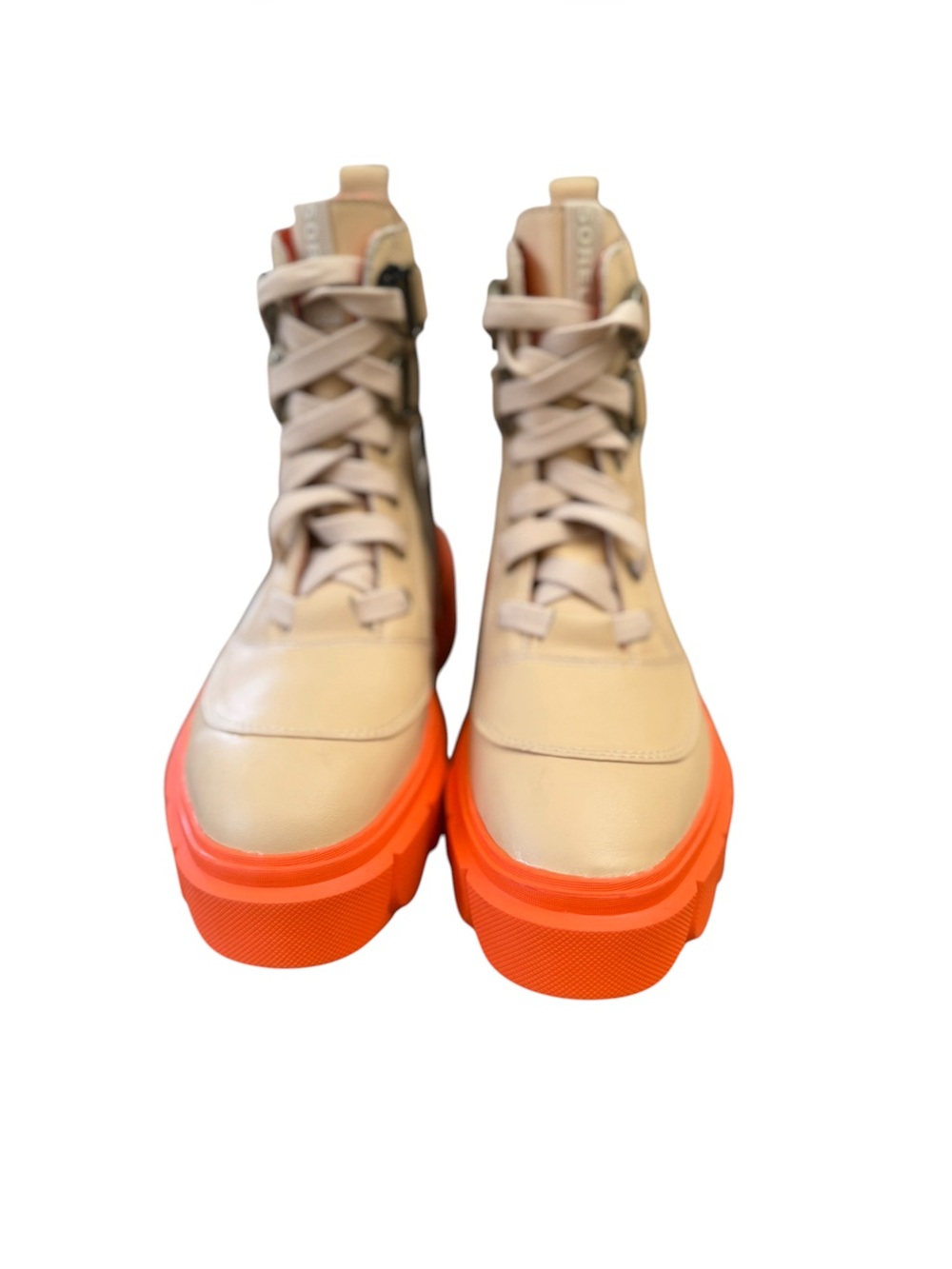Sorel Caribou X Lace-Up Orange and CreamTan Boots - Sz 8 - Picture 3 of 8